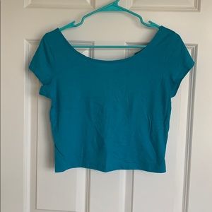 Blue Bow Crop Top